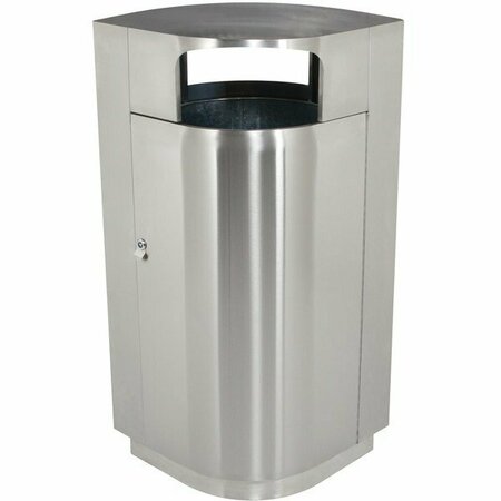 COMMERCIAL ZONE CZ 782129 Leafview 40 Gallon Oval Stainless Steel Trash Receptacle 278782129